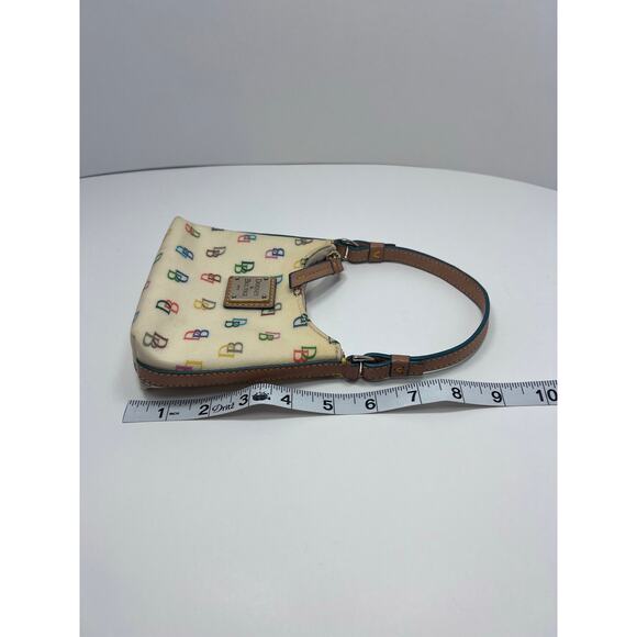 Dooney & Bourke Itsy Bitsy Ivory Multi-Color SIG Coated Canvas Zip MIni Handbag - Picture 13 of 14